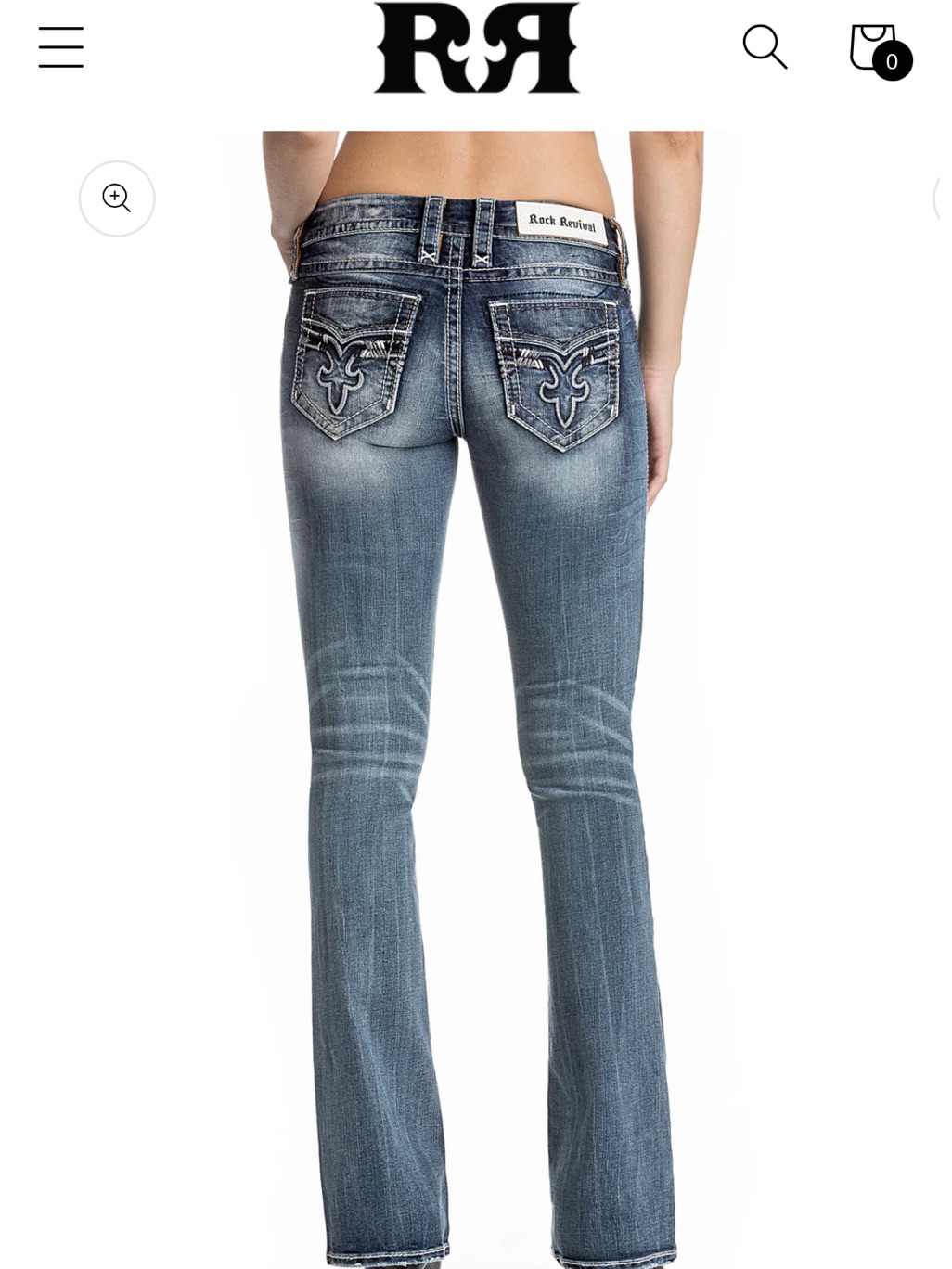 Rock Revival Womens Faded Blue Bootcut Jeans W Embroidered Back Pockets Size 25